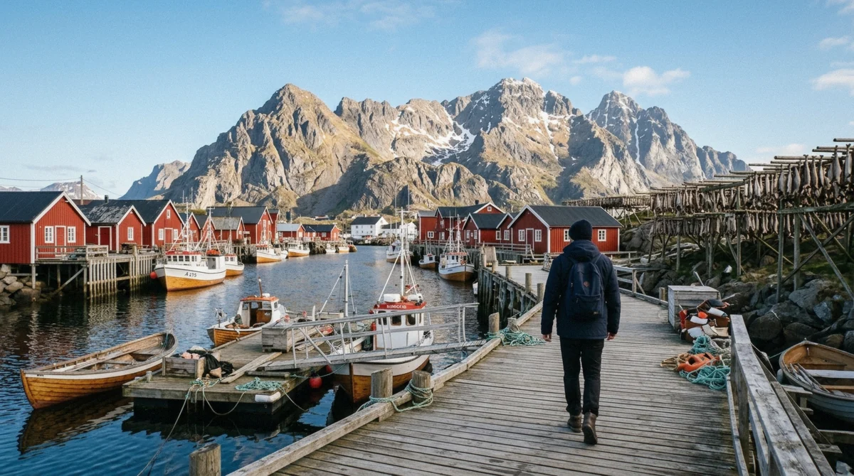 The village of Å at the end of the E10, the turnaround point of most Lofoten Islands itineraries
